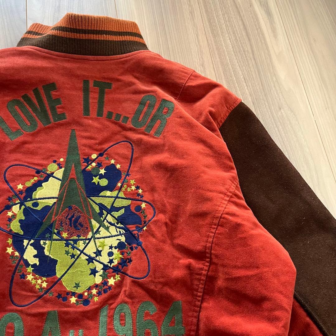 PASHU SHIN HOSOKAWA 80's ベロア 牛革スタジャン 短丈