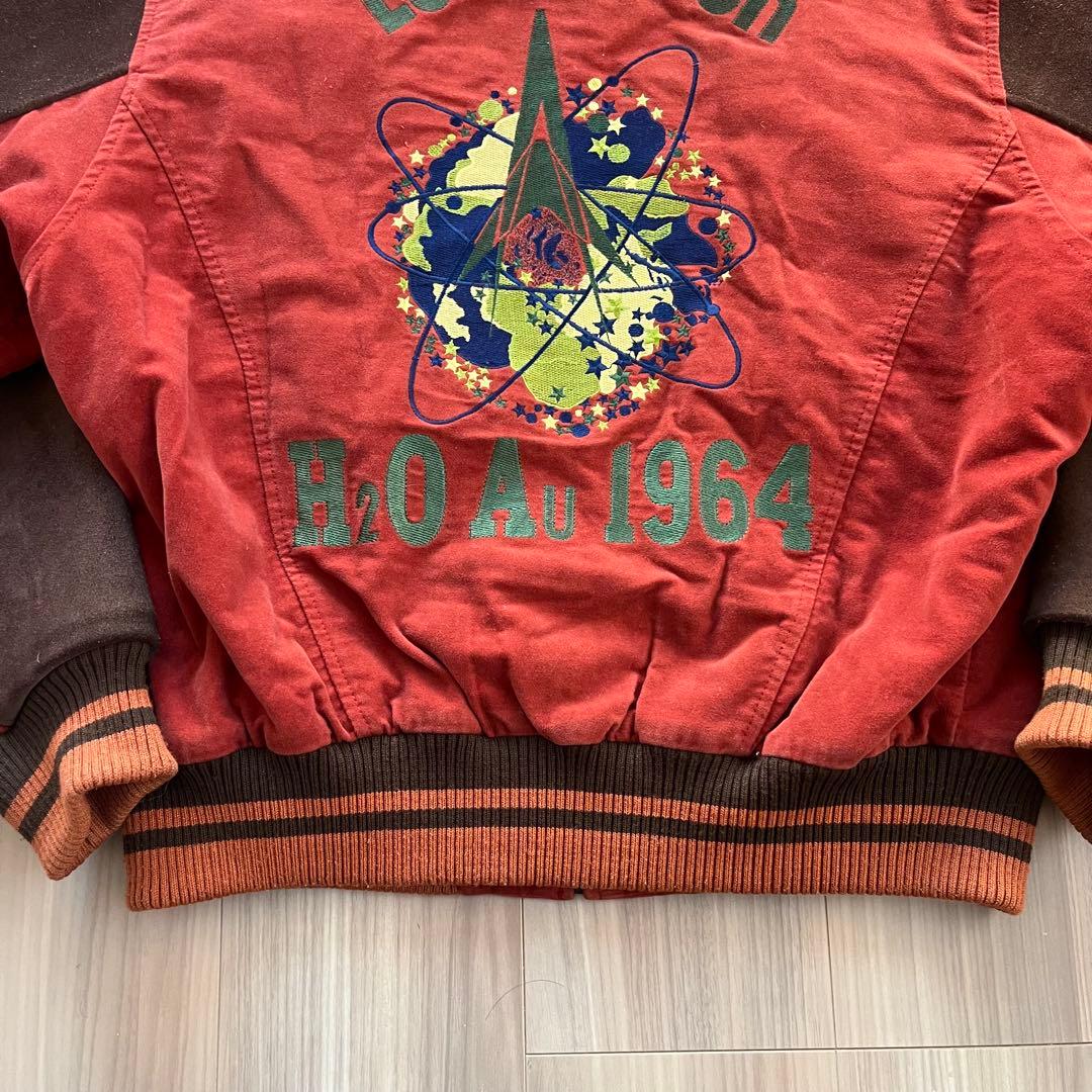 PASHU SHIN HOSOKAWA 80's ベロア 牛革スタジャン 短丈