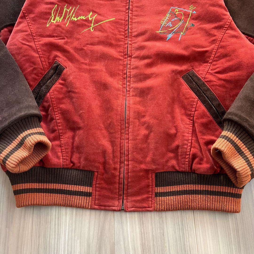 PASHU SHIN HOSOKAWA 80's ベロア 牛革スタジャン 短丈