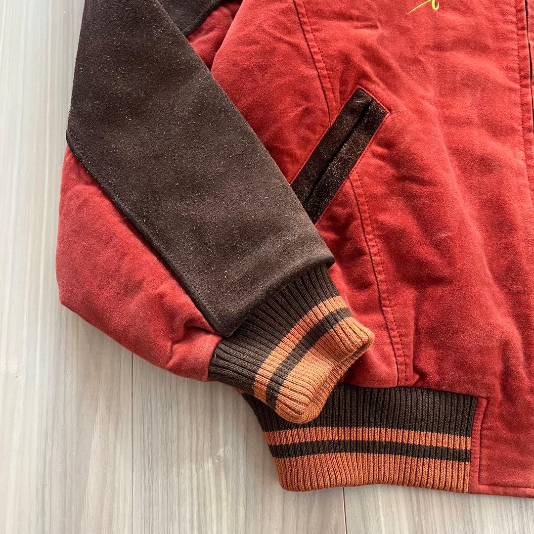 PASHU SHIN HOSOKAWA 80's ベロア 牛革スタジャン 短丈