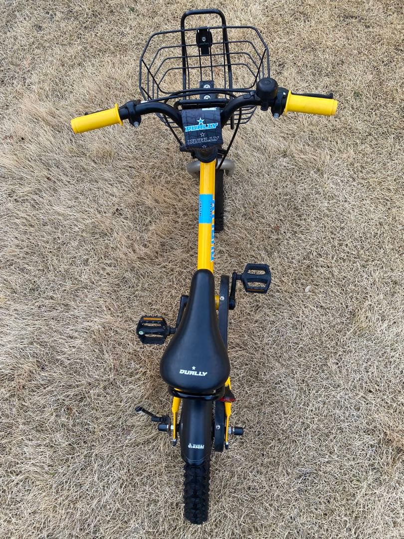 イエロー 幼児用自転車 前面バスケット付き　dally bmx 16インチ