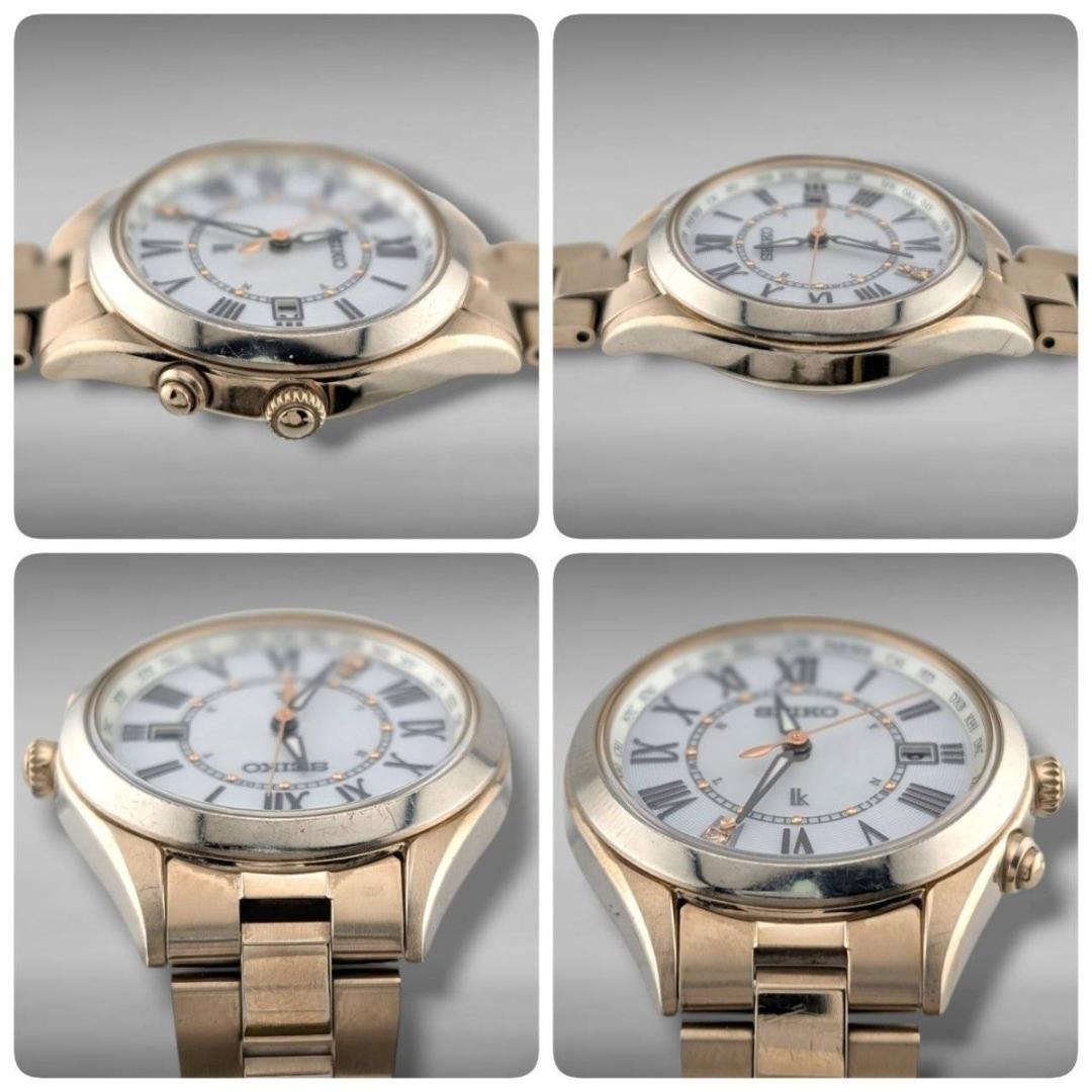 【稼働】セイコー ルキア 電波ソーラー シェル文字盤 チタン レディース