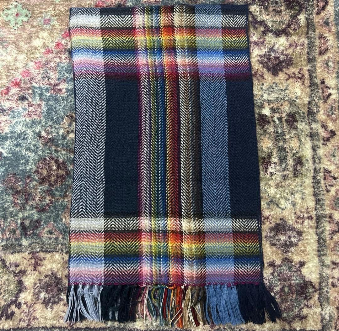 THE INOUE BROTHERS 大判マフラー　ネイビー