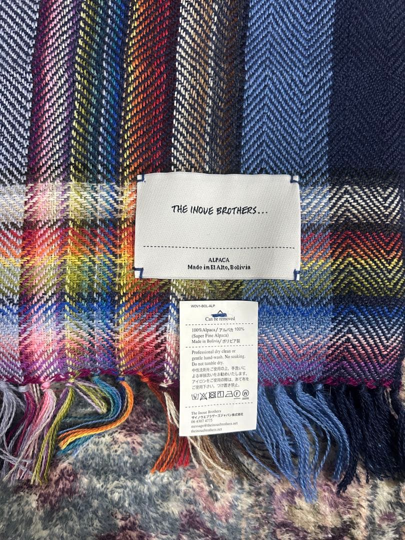 THE INOUE BROTHERS 大判マフラー　ネイビー