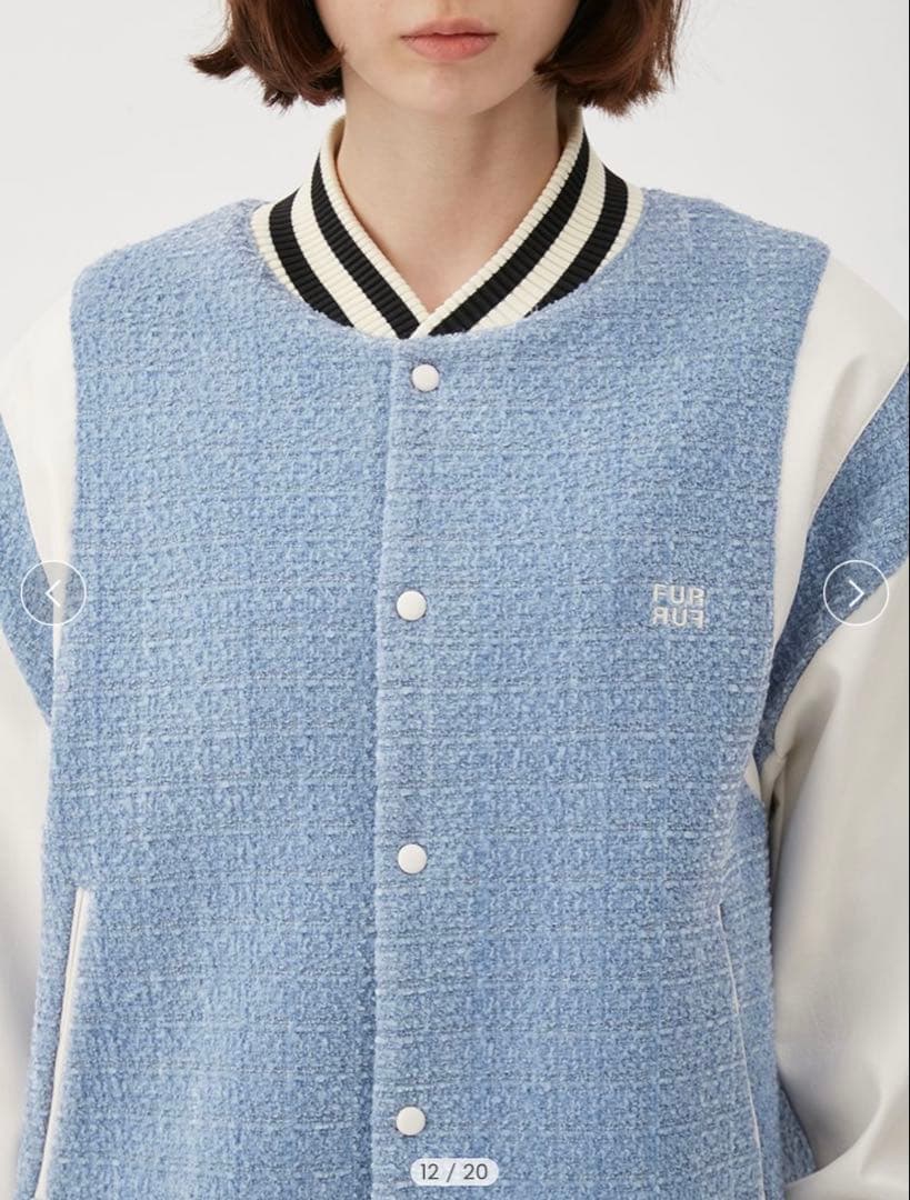 【新品】FURFUR　ツイードスタジャン　ブルー