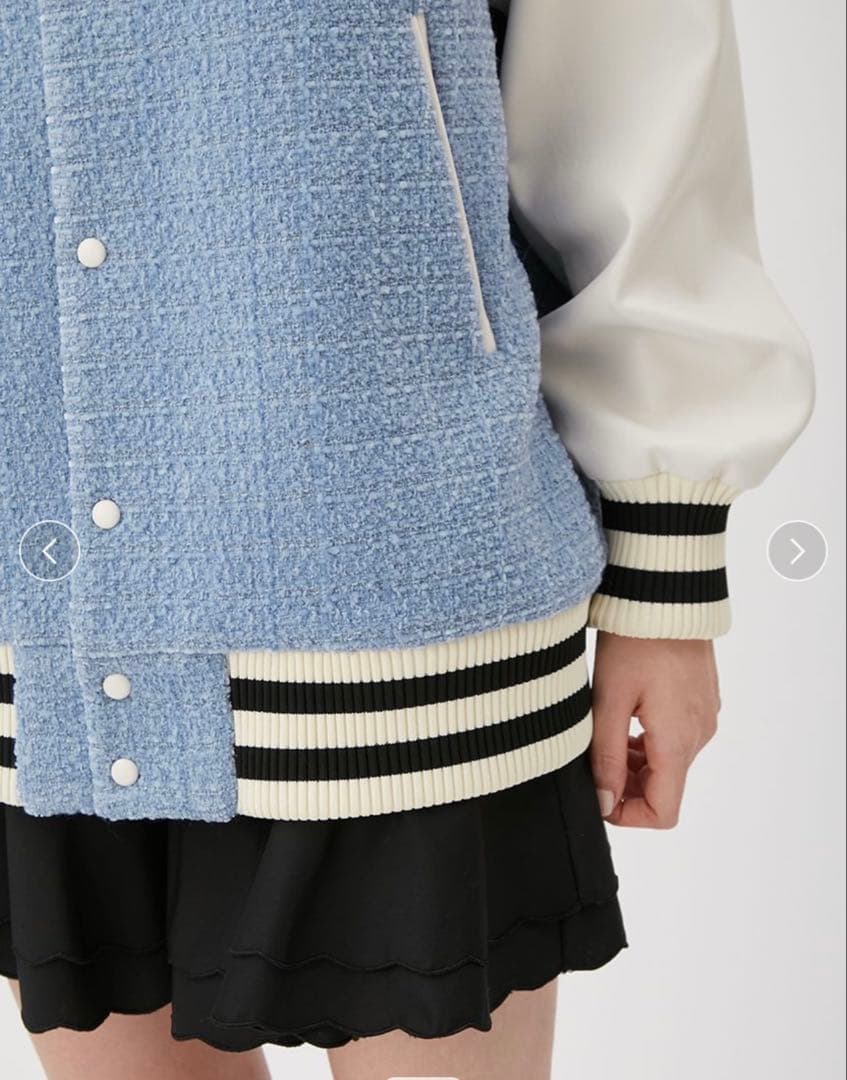 【新品】FURFUR　ツイードスタジャン　ブルー