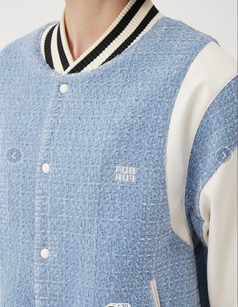 【新品】FURFUR　ツイードスタジャン　ブルー