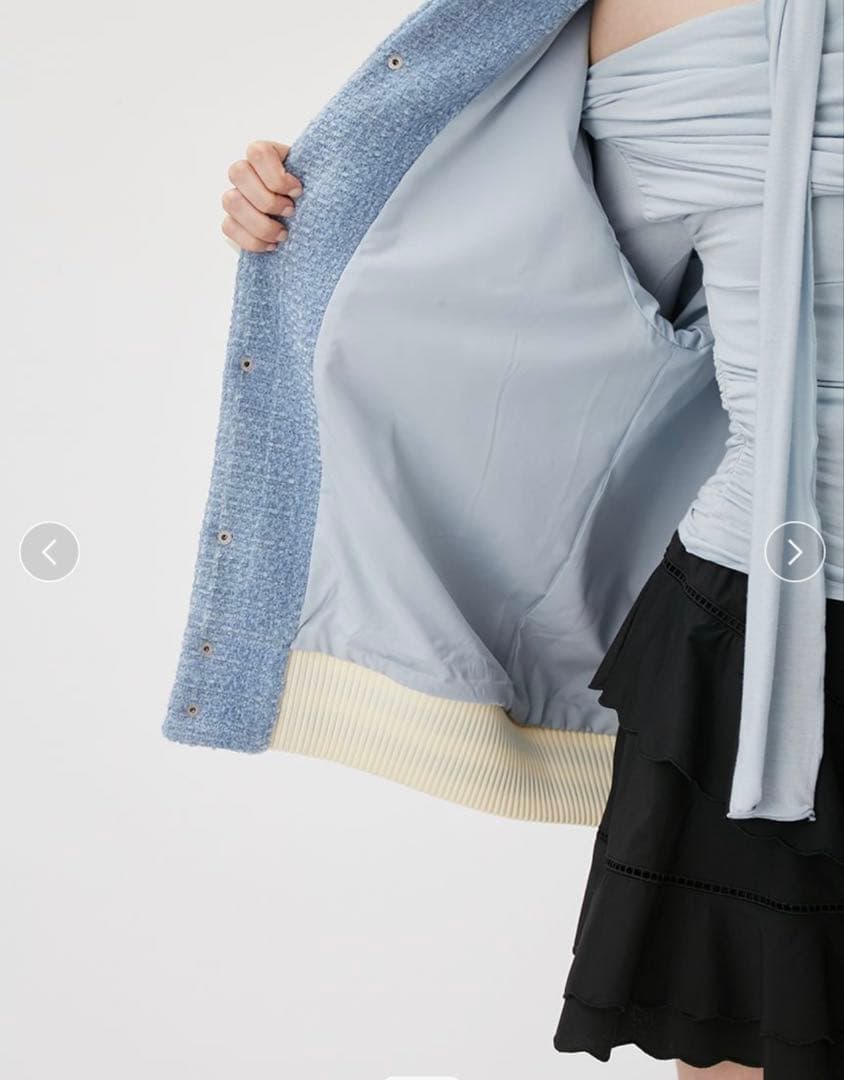 【新品】FURFUR　ツイードスタジャン　ブルー