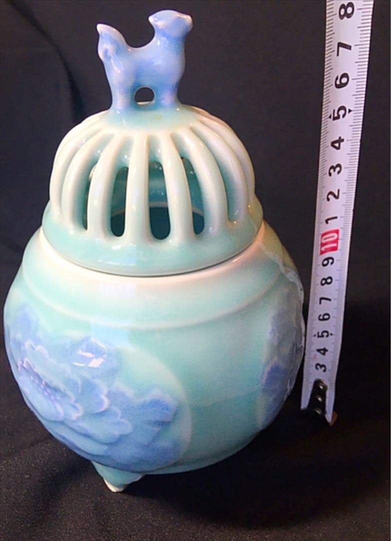 香炉　青磁　鍋島焼　小笠原長春造