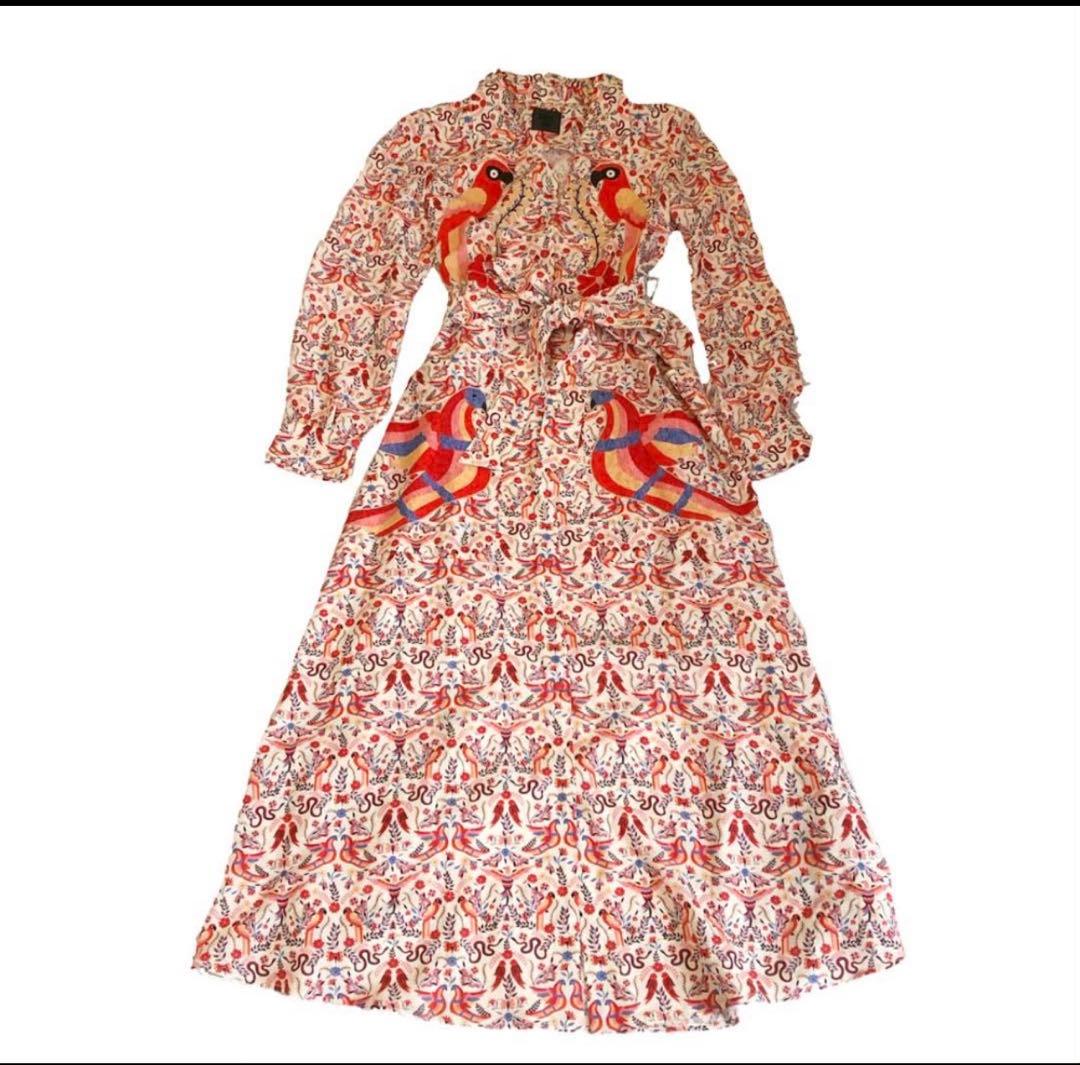 ANNASUI アナスイ雑誌Ginza コラボ★鳥柄ワンピース★限定品69000