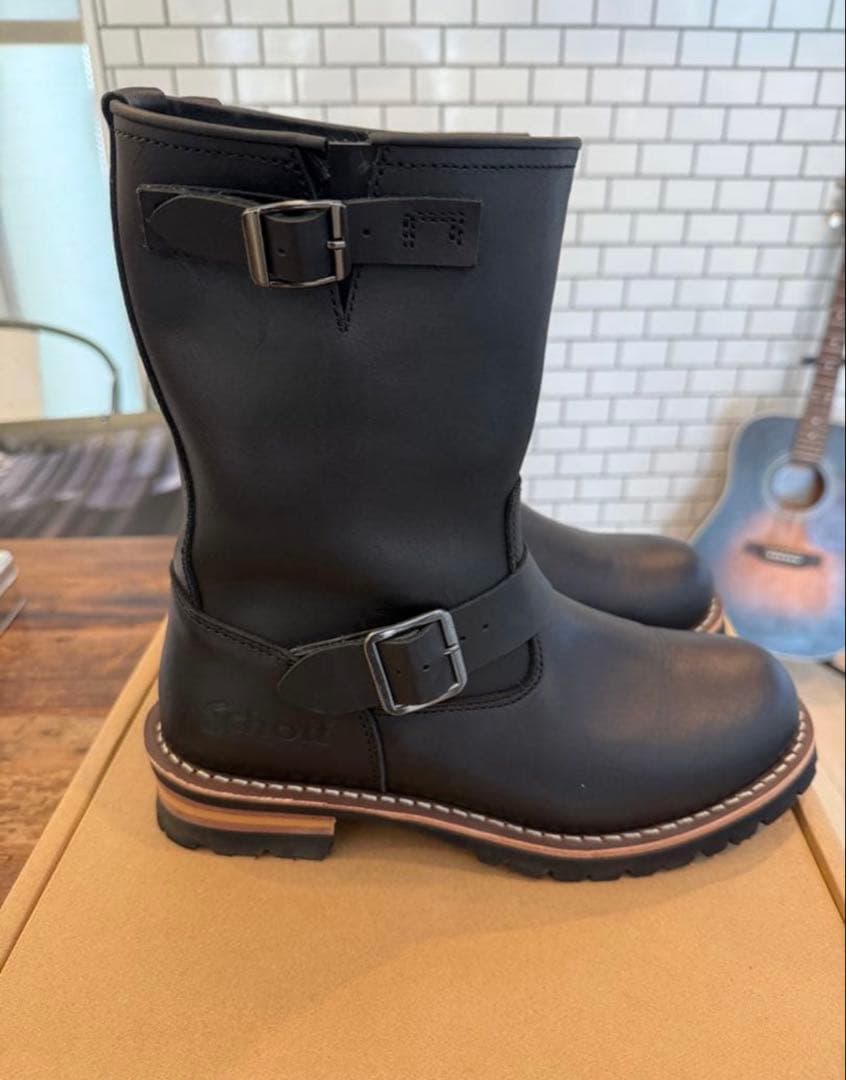 Schott ブラック エンジニアブーツ28cm