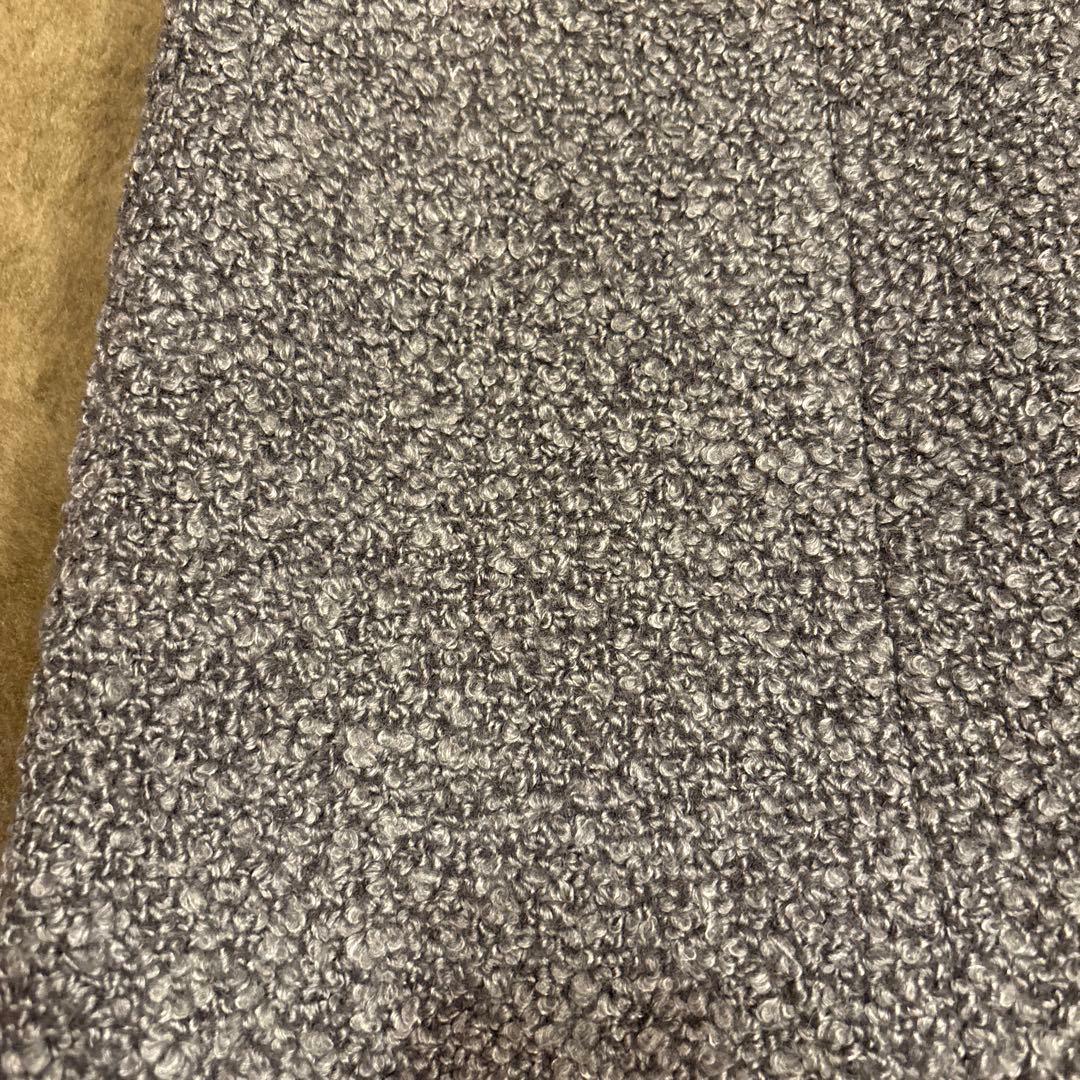 P　PATOU フランス　秋冬　ブークレ　ミニ　スカート　ウール　グレー