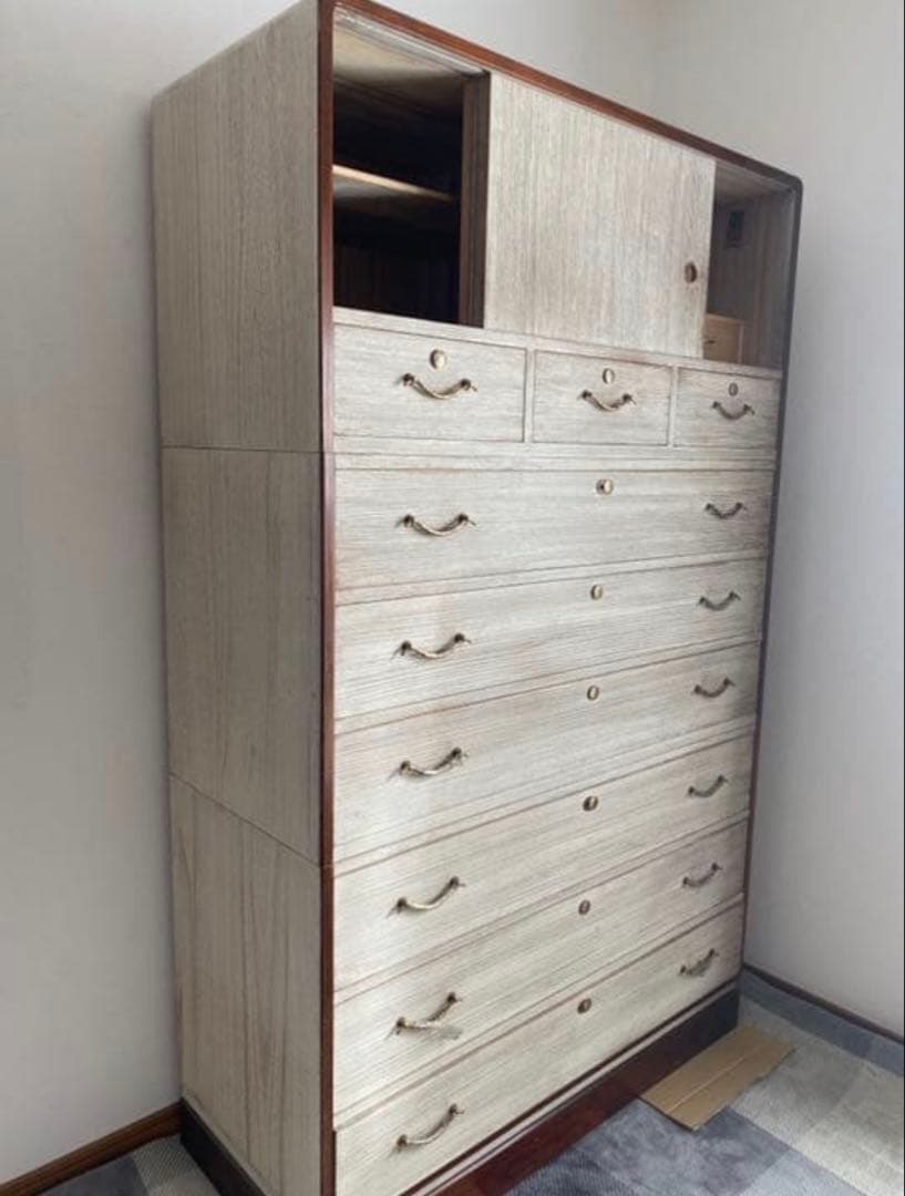 【美品】加茂桐タンス(ろう仕上げ高級箪笥)