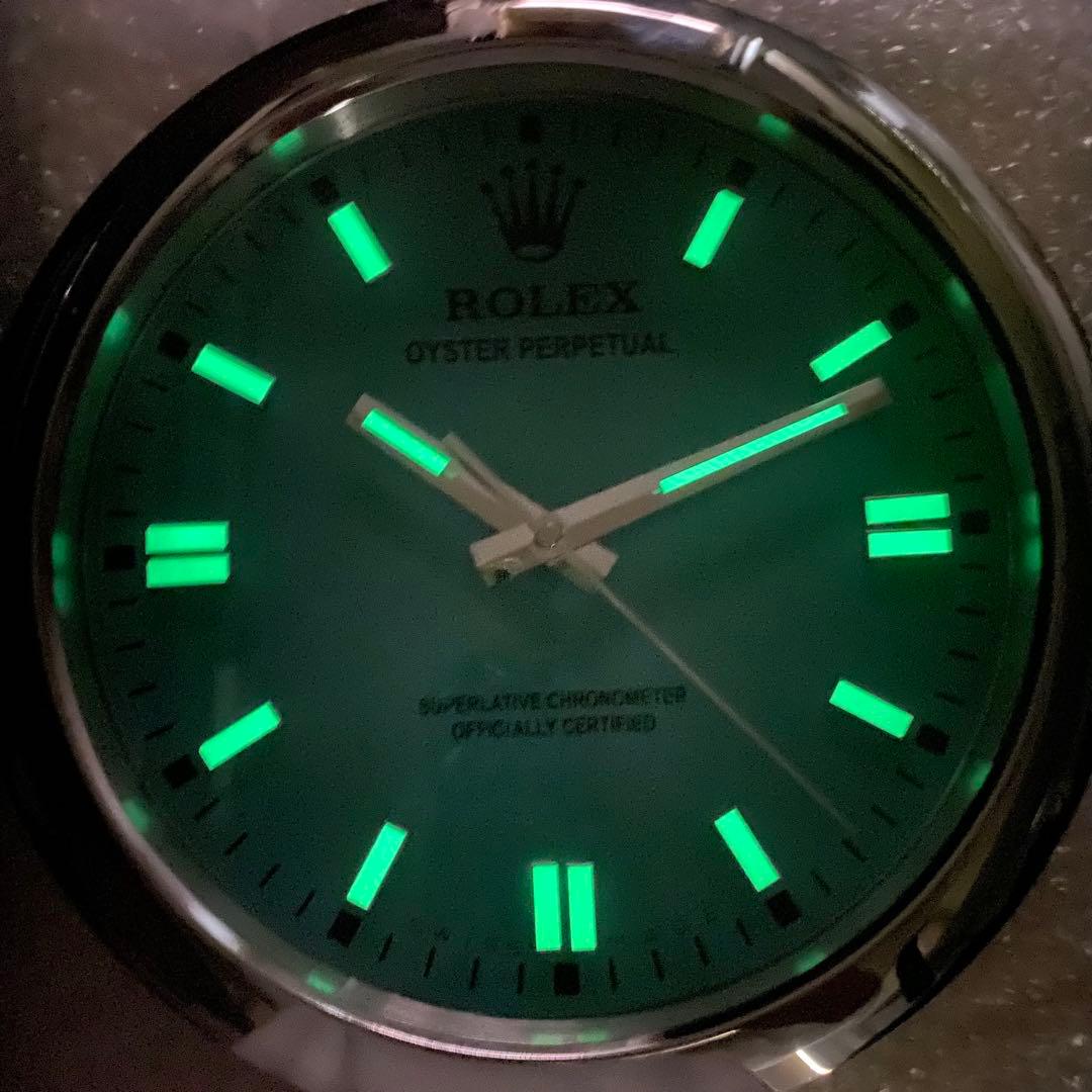 海外販促品 オイスターパーペチュアル ROLEX 掛け時計 ⭐︎美しいブルー！