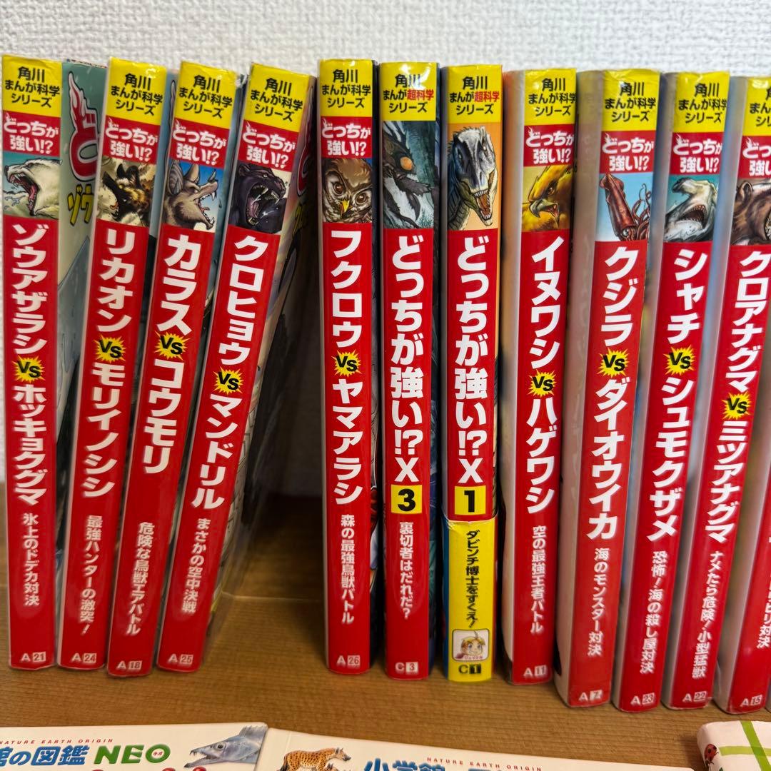 幼稚園～小学生向け本23冊 どっちが強い15巻セット 図鑑 絵本 児童書