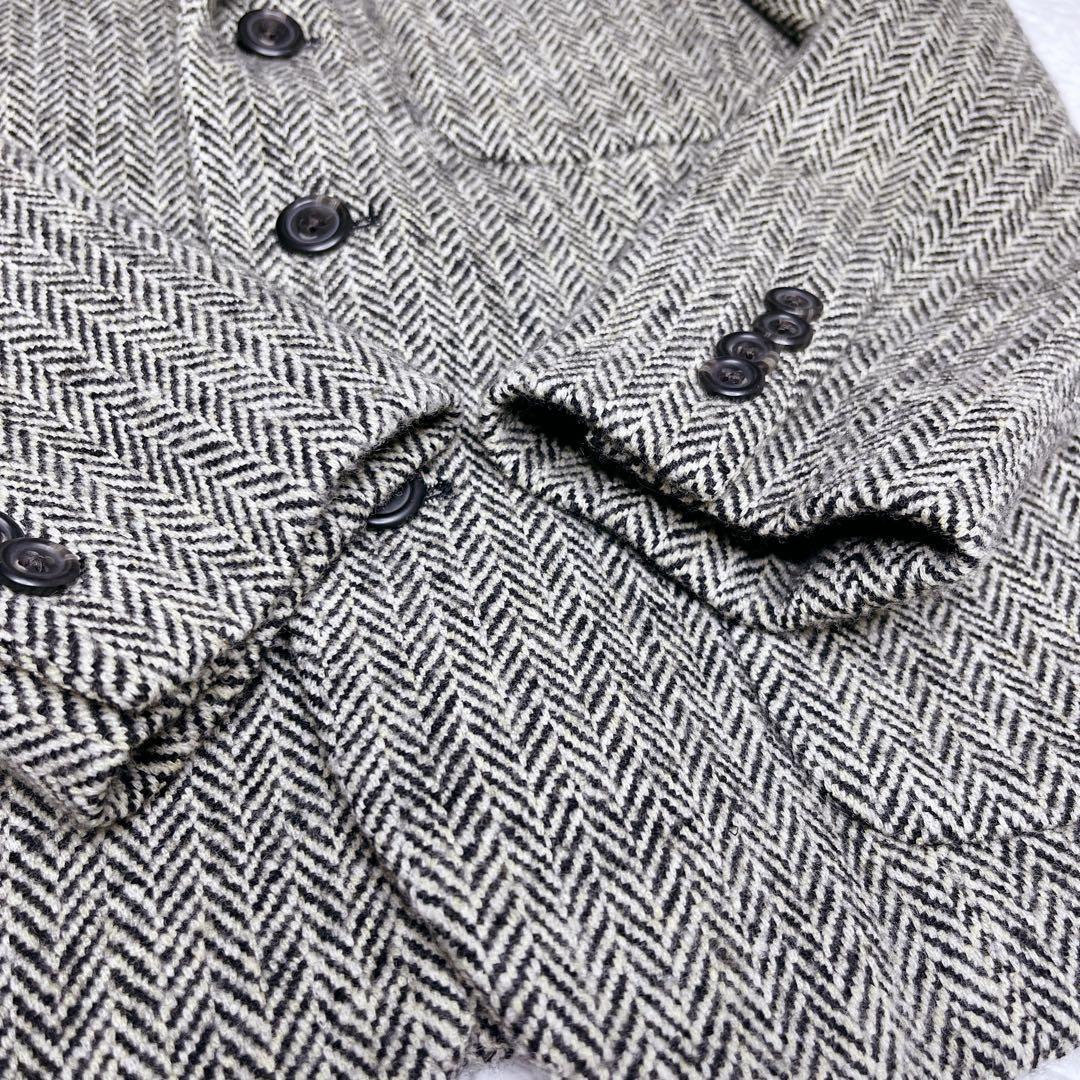 ラルフローレン ツイードジャケット ウール　ヘリンボーン フリル 襟裏柄 XL