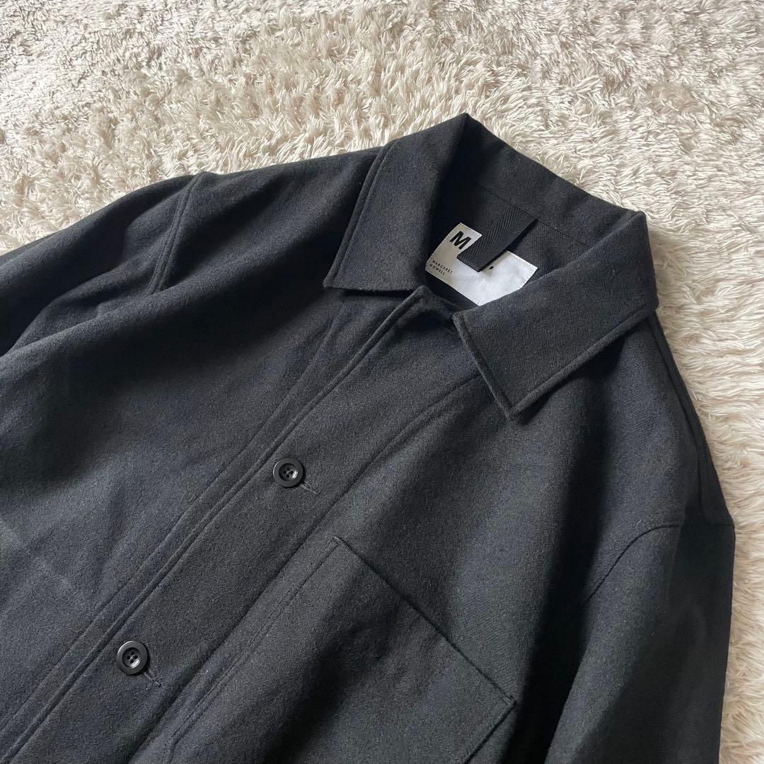 エムエイチエル 極美品24AW FELTED WOOL SHIRTING M 黒