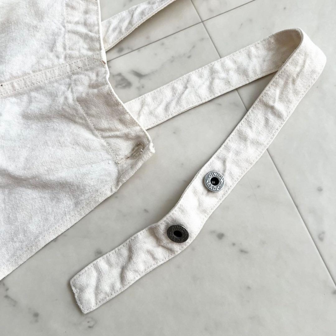 R&D.M.Co- リネンキャンバスファームパンツ オーバーオール ホワイト