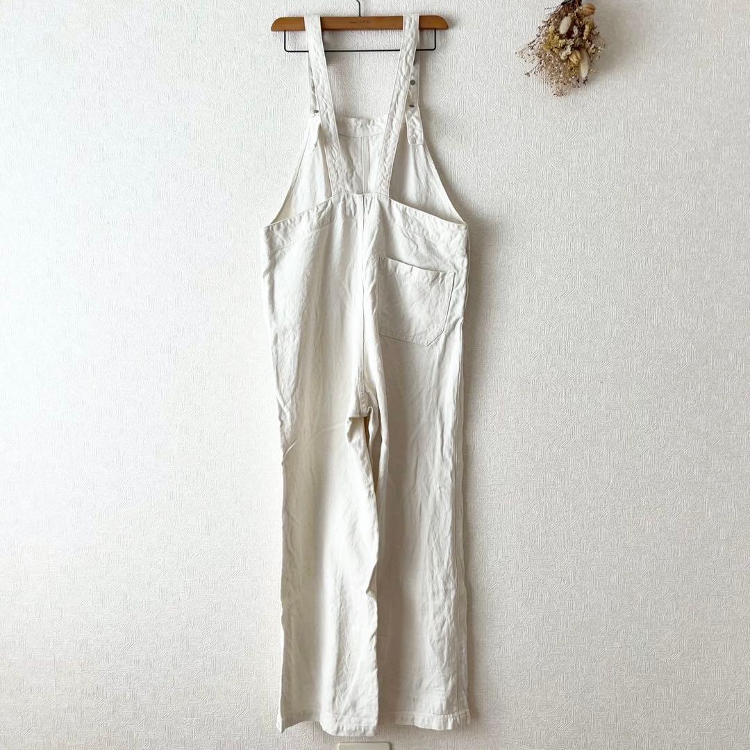 R&D.M.Co- リネンキャンバスファームパンツ オーバーオール ホワイト
