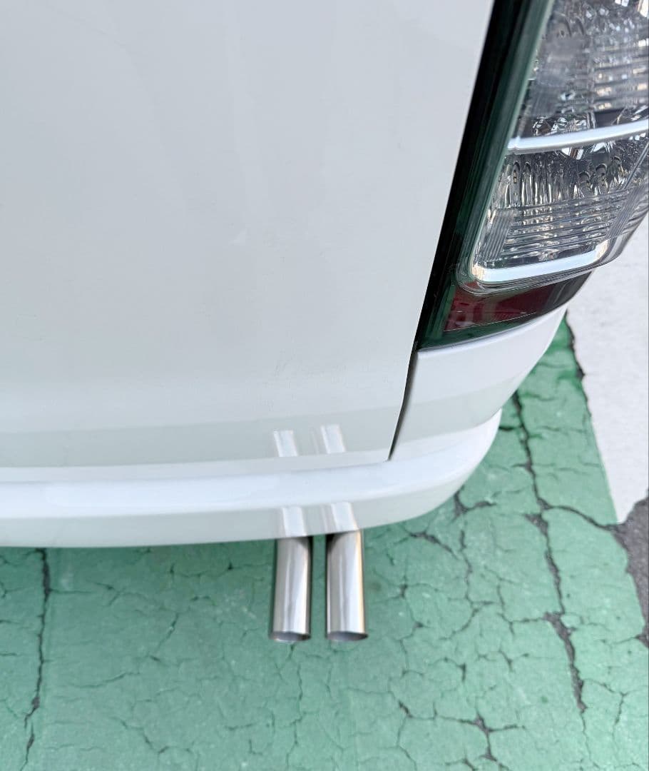 オールステンレス　デュアルマフラーカッター全長30cmハネ上げ角度30度２本出し