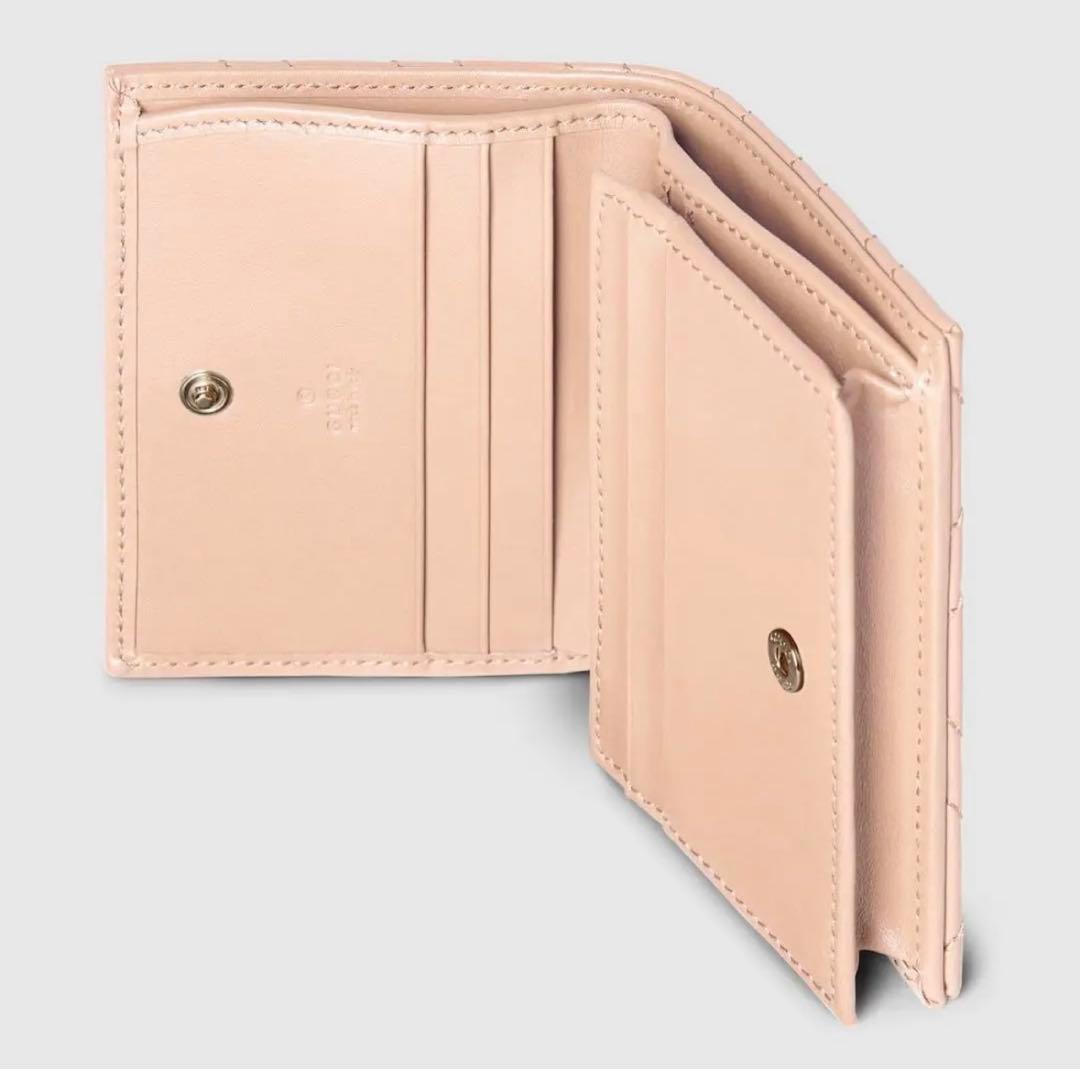 GUCCI グッチ ダブルG ミニ ウォレット ペールピンクレザー