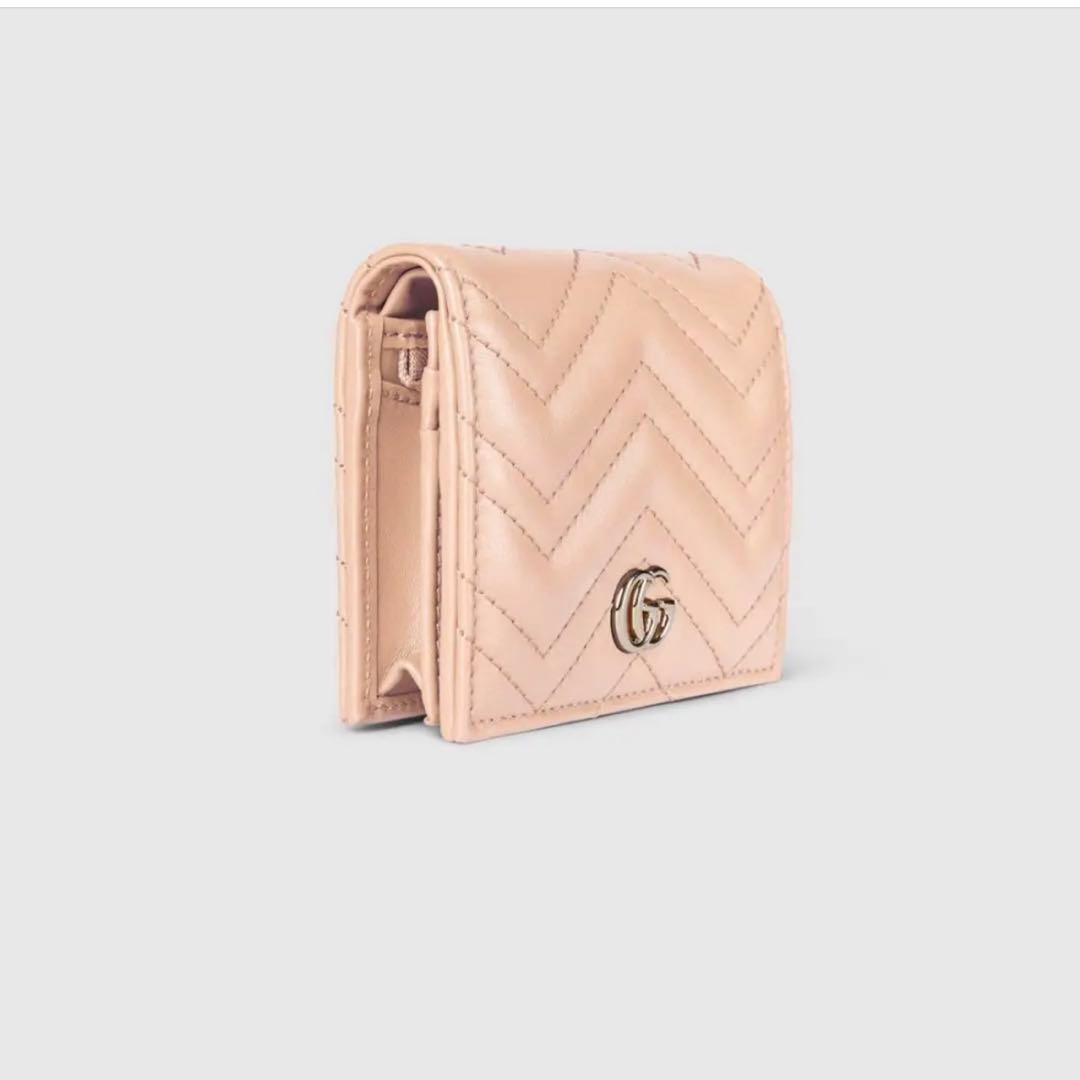 GUCCI グッチ ダブルG ミニ ウォレット ペールピンクレザー