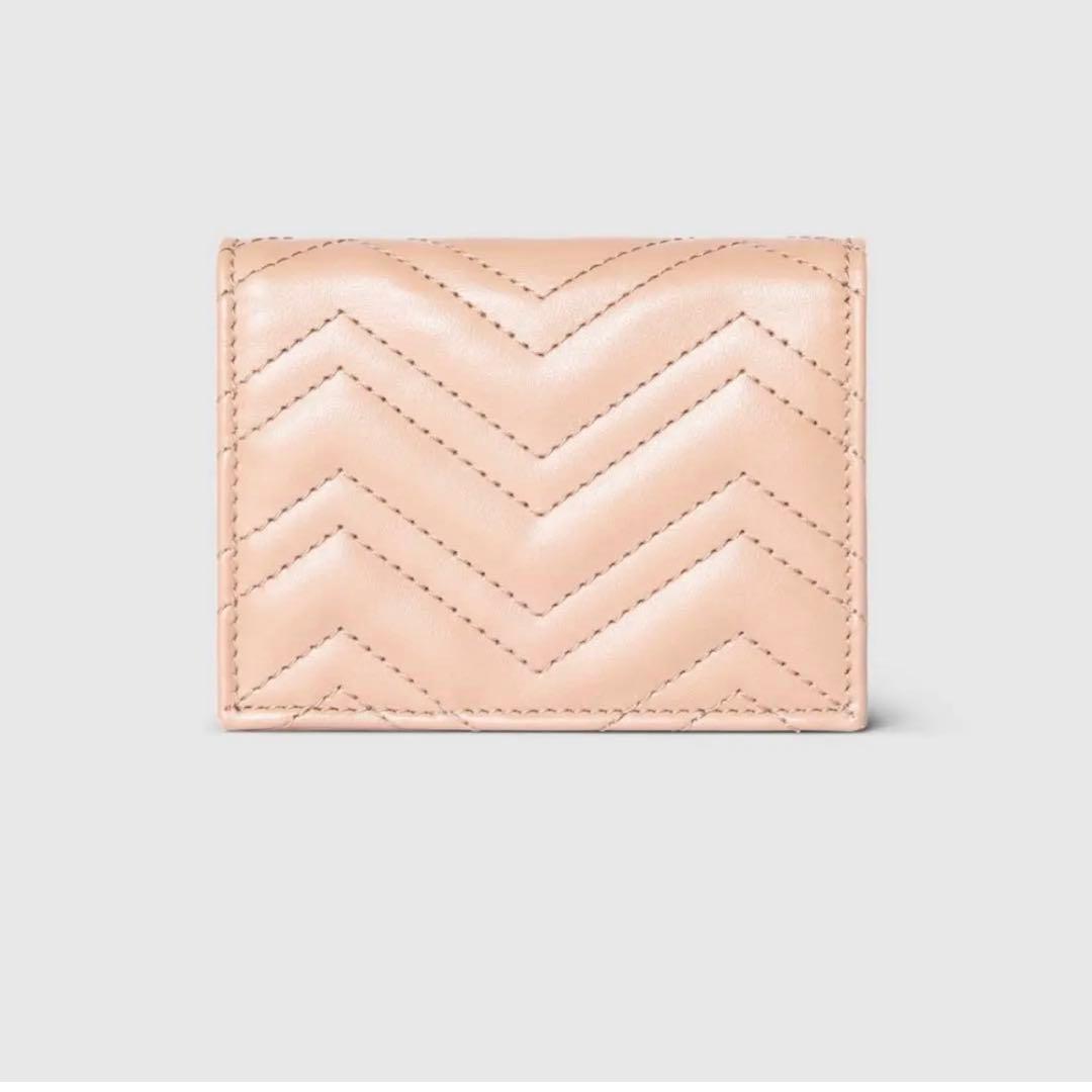 GUCCI グッチ ダブルG ミニ ウォレット ペールピンクレザー