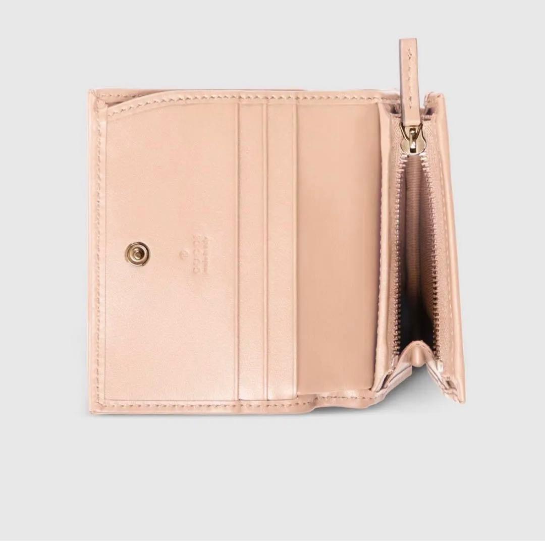 GUCCI グッチ ダブルG ミニ ウォレット ペールピンクレザー