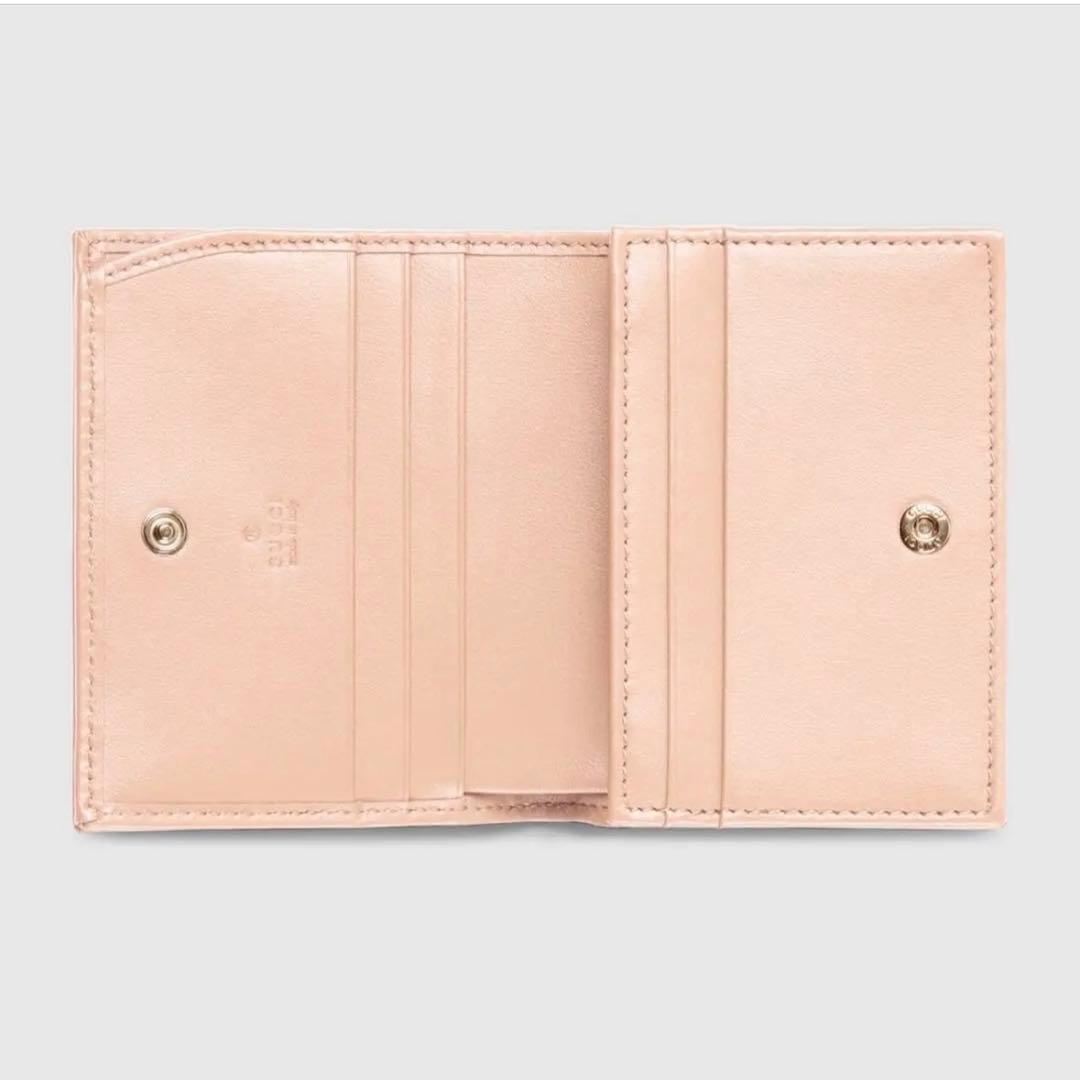 GUCCI グッチ ダブルG ミニ ウォレット ペールピンクレザー