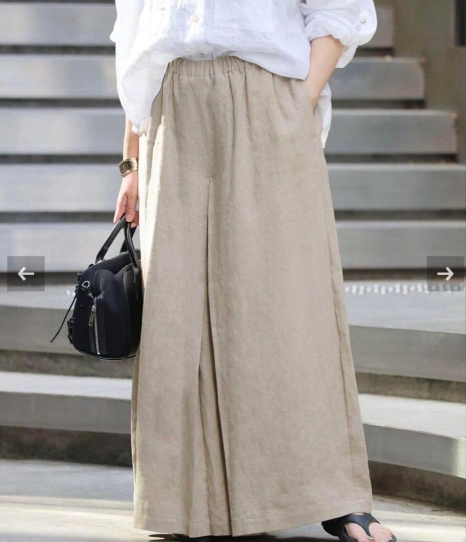 JOURNAL STANDARD リネンタックキュロット　ベージュ Lサイズ