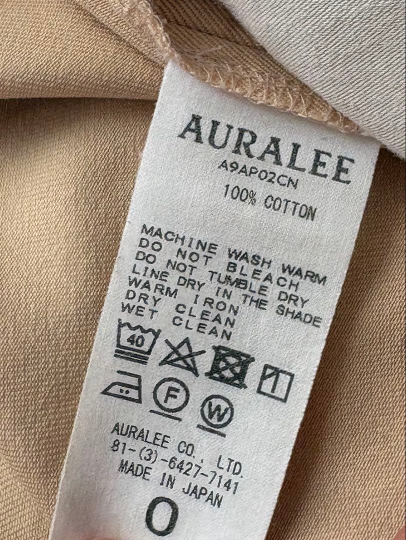AURALEE 19AW フィンクスチノワイドパンツ