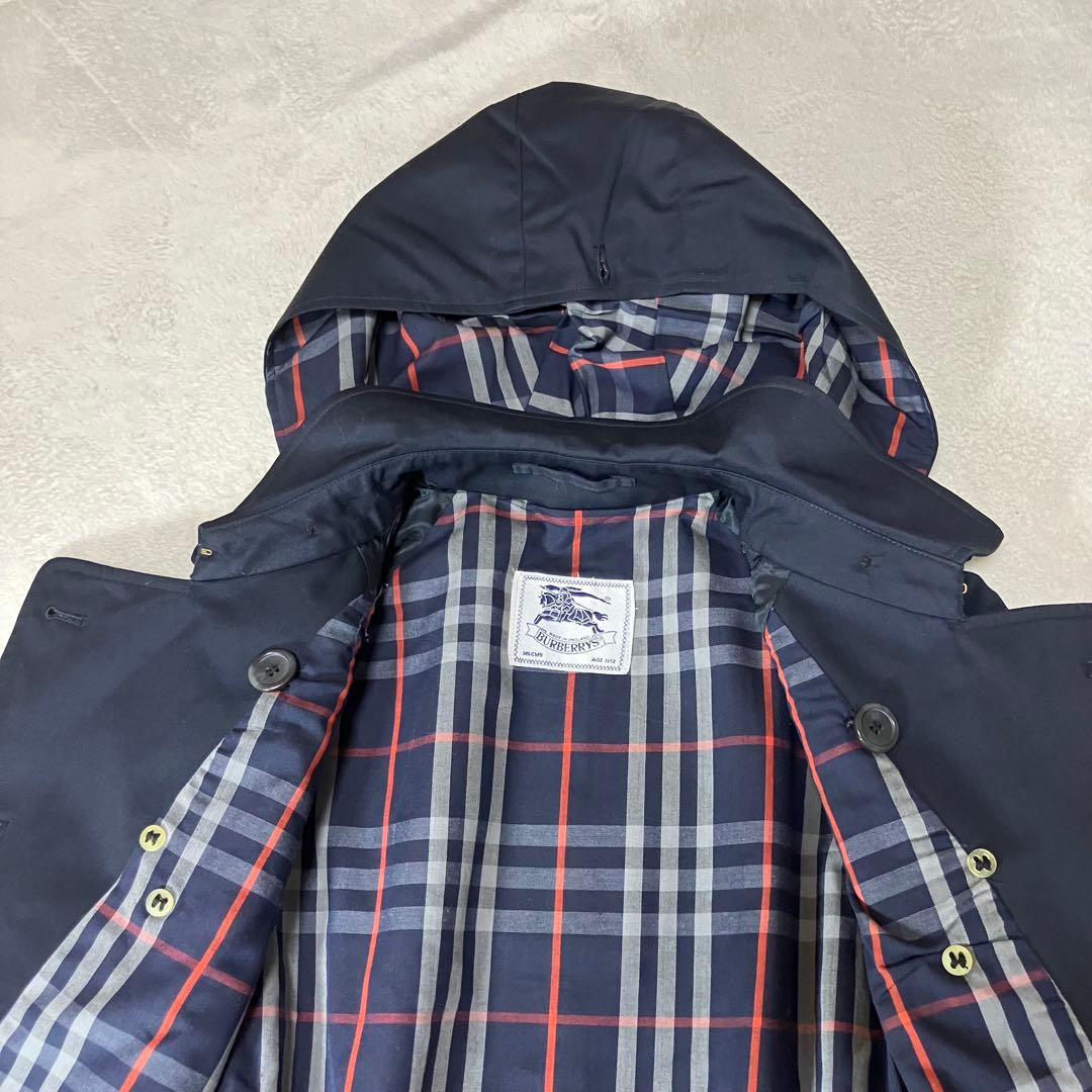 [未使用級]バーバリー トレンチコート 英国製　裏ノバチェック ベルト　ネイビー