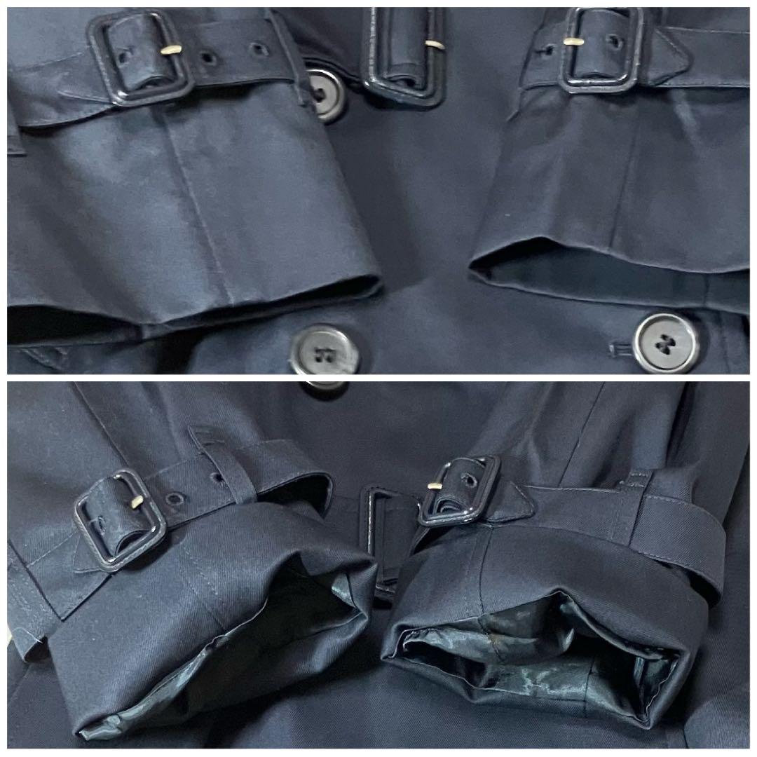 [未使用級]バーバリー トレンチコート 英国製　裏ノバチェック ベルト　ネイビー