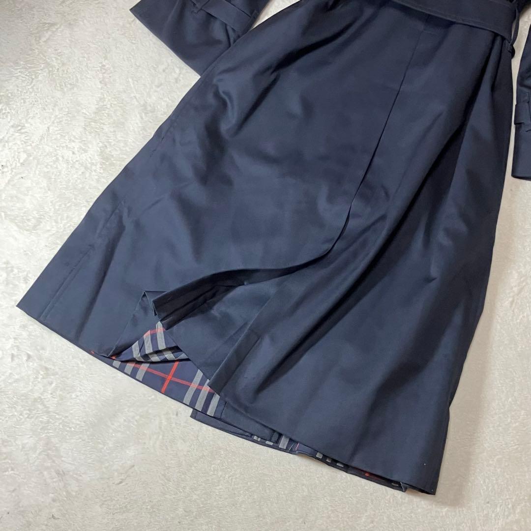 [未使用級]バーバリー トレンチコート 英国製　裏ノバチェック ベルト　ネイビー