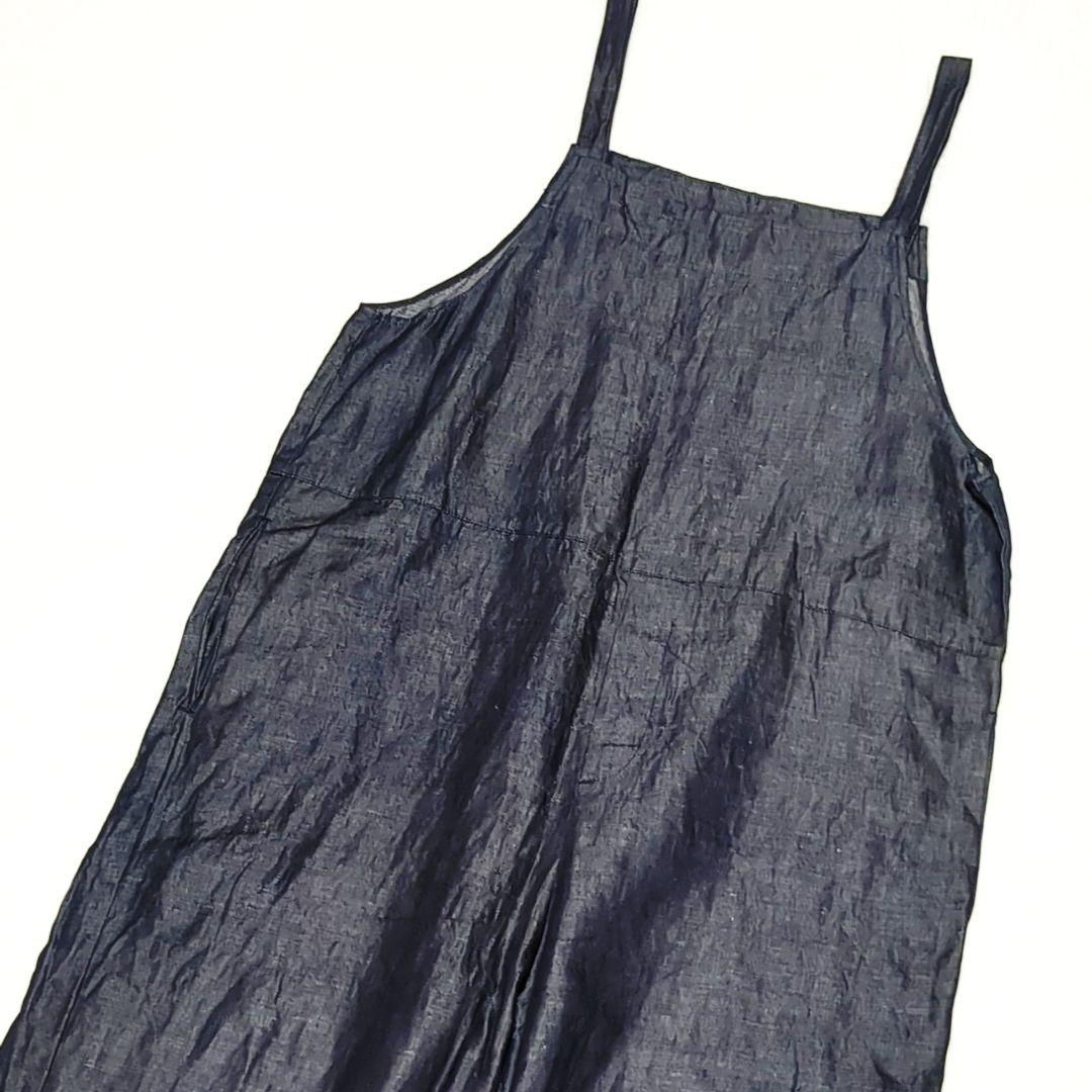 （ｇ）グラム　コットンリネン　ライトデニムサロペット　インディゴ