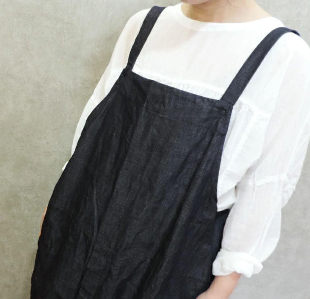 （ｇ）グラム　コットンリネン　ライトデニムサロペット　インディゴ