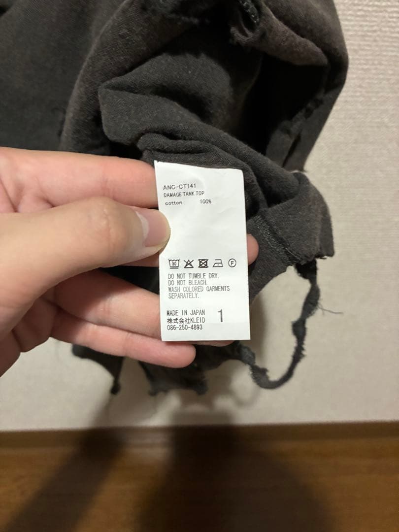 Ancellm DAMAGE TANK TOP ANC-CT141 タンクトップ
