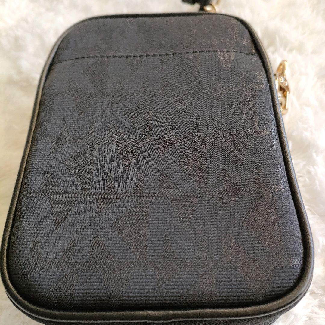 マイケルコース ショルダー クロス バッグ MK柄 黒 ゴールドチェーン