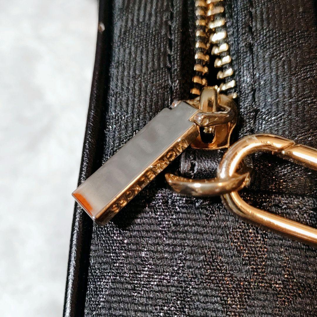 マイケルコース ショルダー クロス バッグ MK柄 黒 ゴールドチェーン