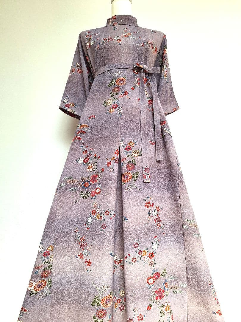 着物リメイクワンピース3632