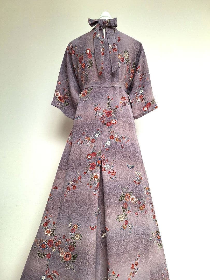 着物リメイクワンピース3632