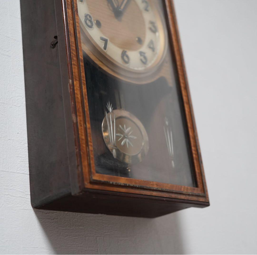 英計舎　ボンボン時計　振り子時計　柱時計　昭和レトロ