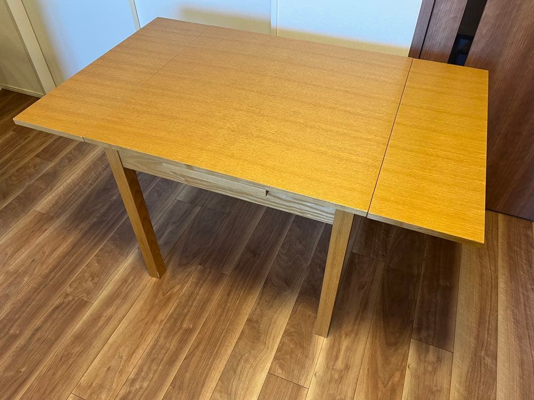 無印良品　タモ材　エクステンションテーブル
