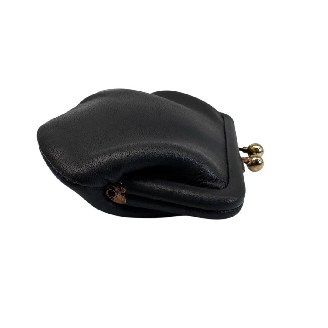 極美品 COACH コーチ がま口財布 小銭入れ ウォレット レザー 黒