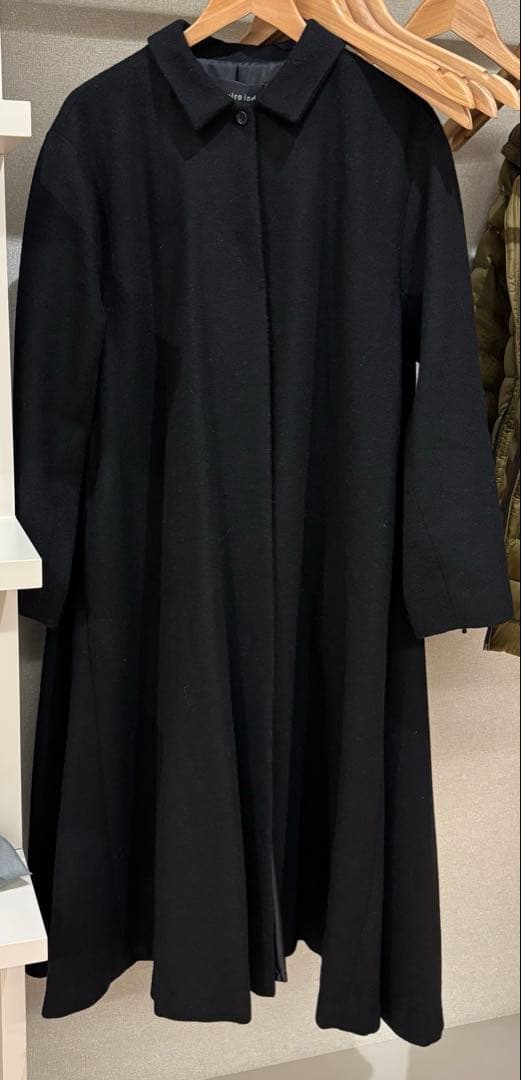 【本日限定価格】定価4万 ミズイロインド ステンカラーフレアコート ブラック F