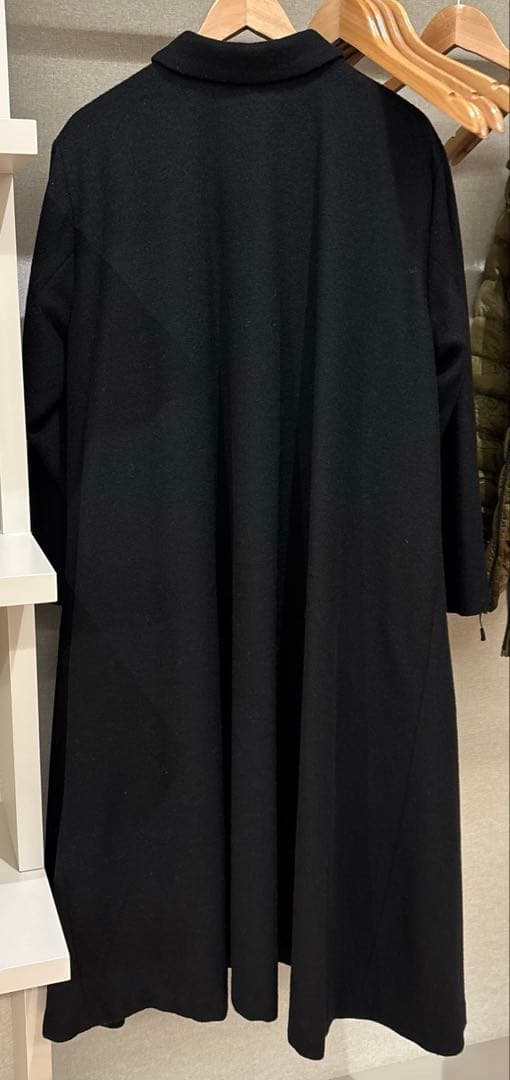 【本日限定価格】定価4万 ミズイロインド ステンカラーフレアコート ブラック F