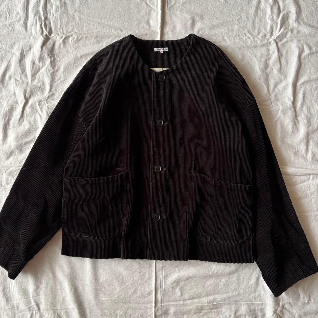 アピースオブライブラリー　コーデュロイ　ジャケット　ノーカラー