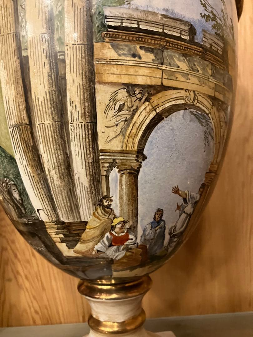 「凛」イタリア　バテガーニ　装飾壺　アンティーク　証明書付き　置物