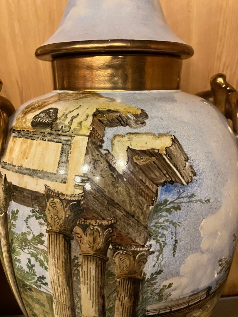 「凛」イタリア　バテガーニ　装飾壺　アンティーク　証明書付き　置物