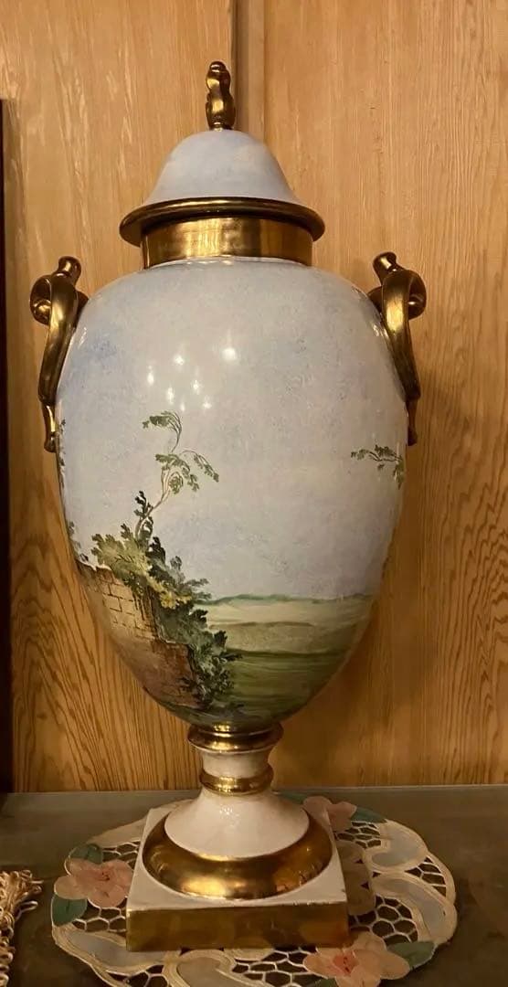 「凛」イタリア　バテガーニ　装飾壺　アンティーク　証明書付き　置物